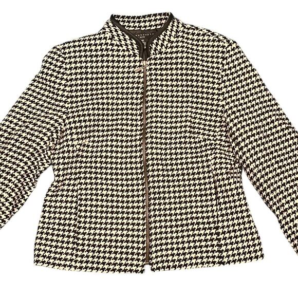 Apostrophe Houndstooth Wool Blend Blazer Jacket 12 Petite - Picture 7 of 10